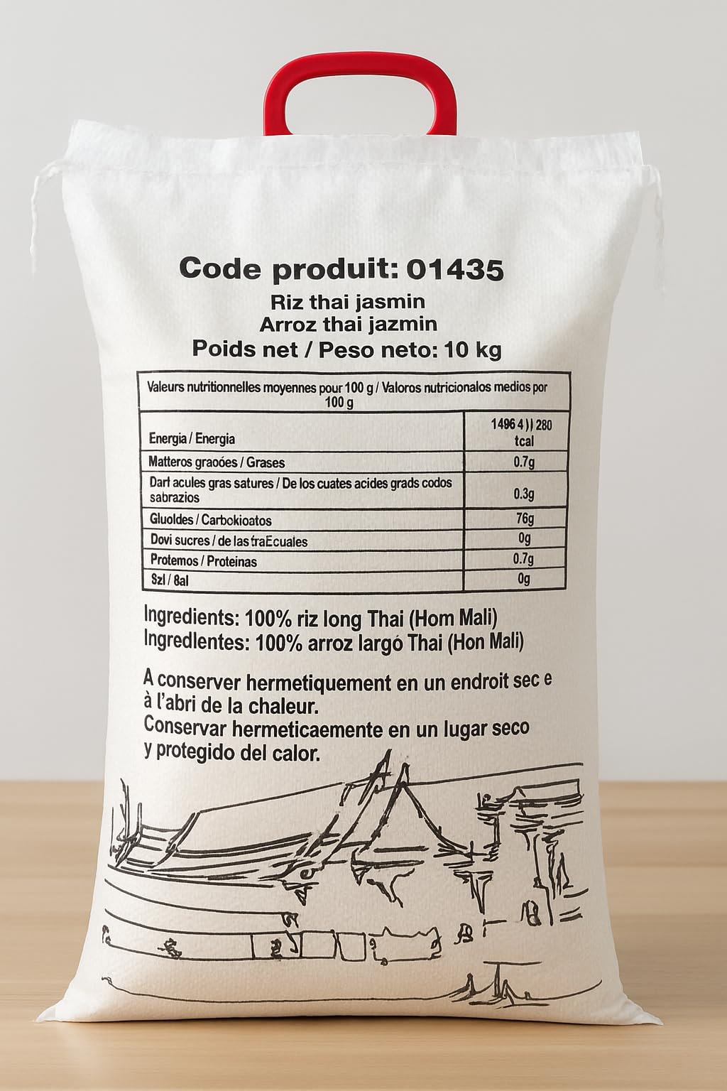 Arroz Thai Jazmín Hom Mali 10kg | Siam Smile | Grano Largo Aromático de Tailandia | Ideal para Currys, Wok y Guarniciones