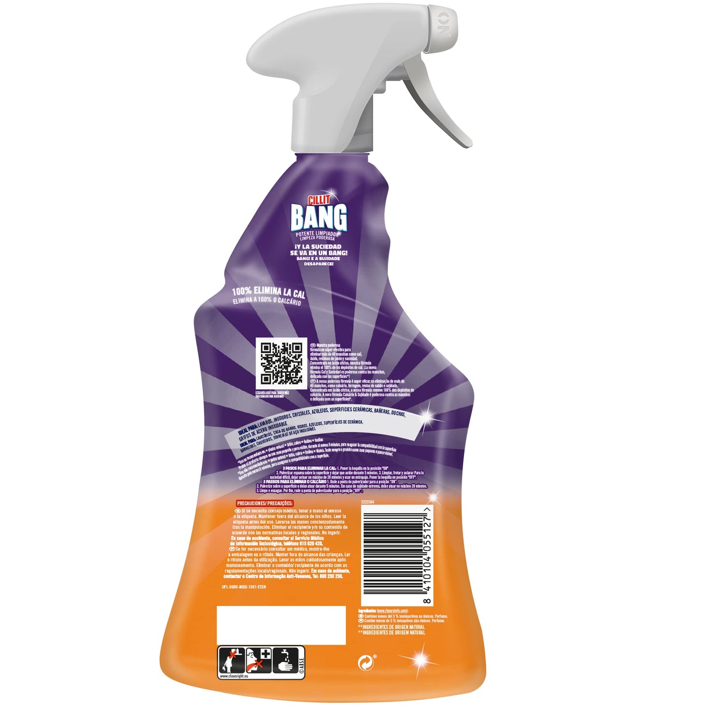 Cillit Bang Cal y Suciedad, potente limpiador baño, cocina, formato spray - 1 LT
