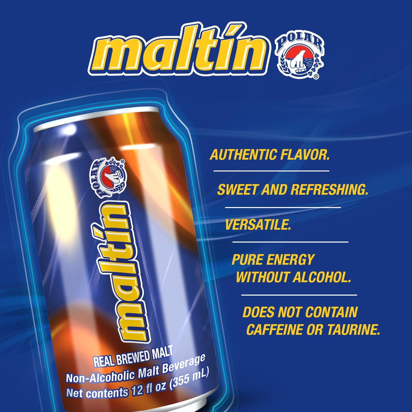 Maltin Polar - Bebida de malta sin alcohol, bebida natural de azúcar de caña (paquete de 24)
