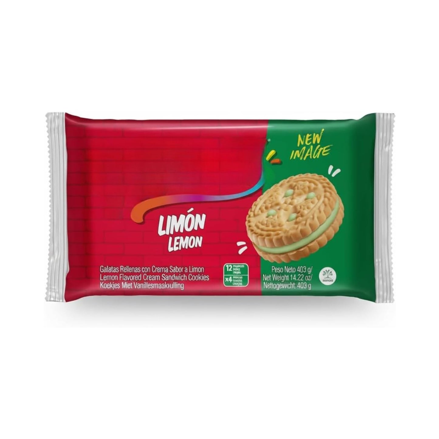 Galletas Festival de Limón - Pack de 12 Paquetes Individuales (403g) - Galletas Rellenas de Crema Cítrica - Merienda Ideal para Compartir - Sin Grasas Trans ni Colesterol - NEXU