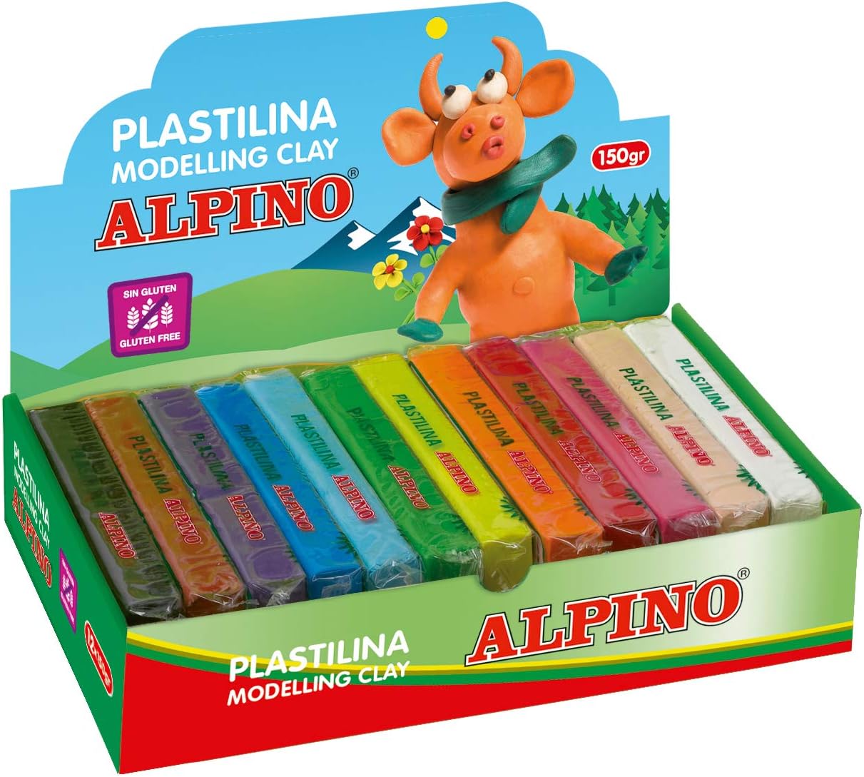 Alpino DP000918 - Plastilina, 12 unidades, multicolor