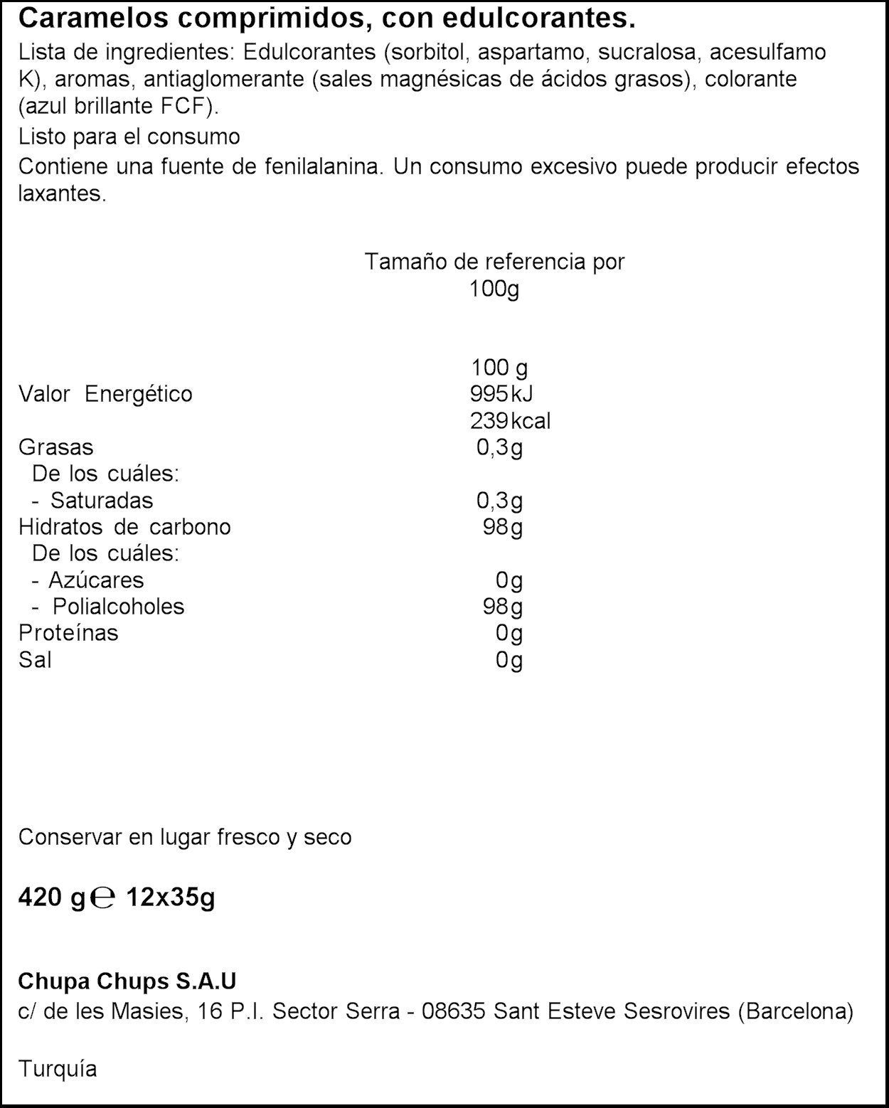 Smint Tin Menta, Caramelo Comprimido Sin Azúcar - 12 unidades de 35 gr. (Total 420 gr.)