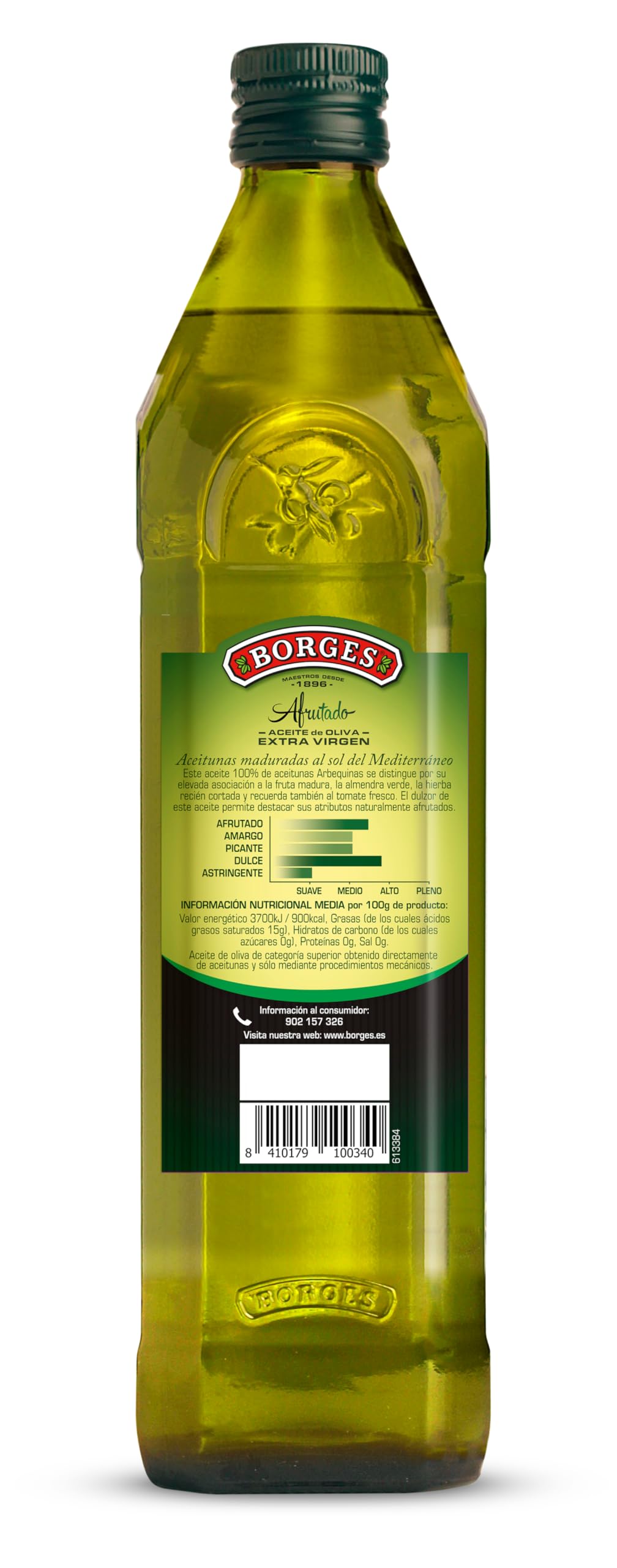 Borges - Aceite de Oliva Virgen Extra Arbequina- Bajo en grasas saturadas - AOVE 100% Arbequina prensado en frío - Botella 100% Reciclable - adecuado para Aliñar y cocinar - 750 ml
