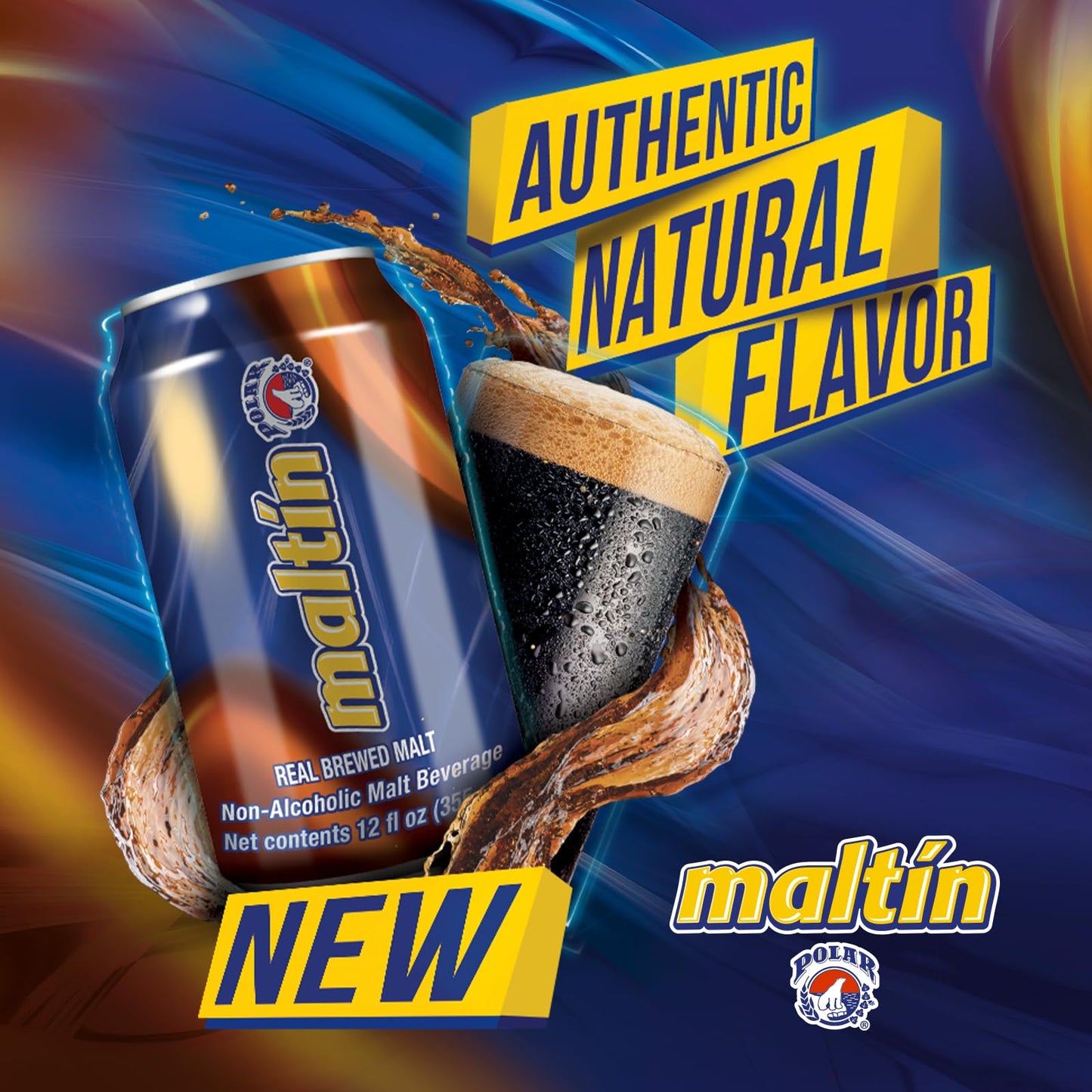Maltin Polar - Bebida de malta sin alcohol, bebida natural de azúcar de caña (paquete de 24)