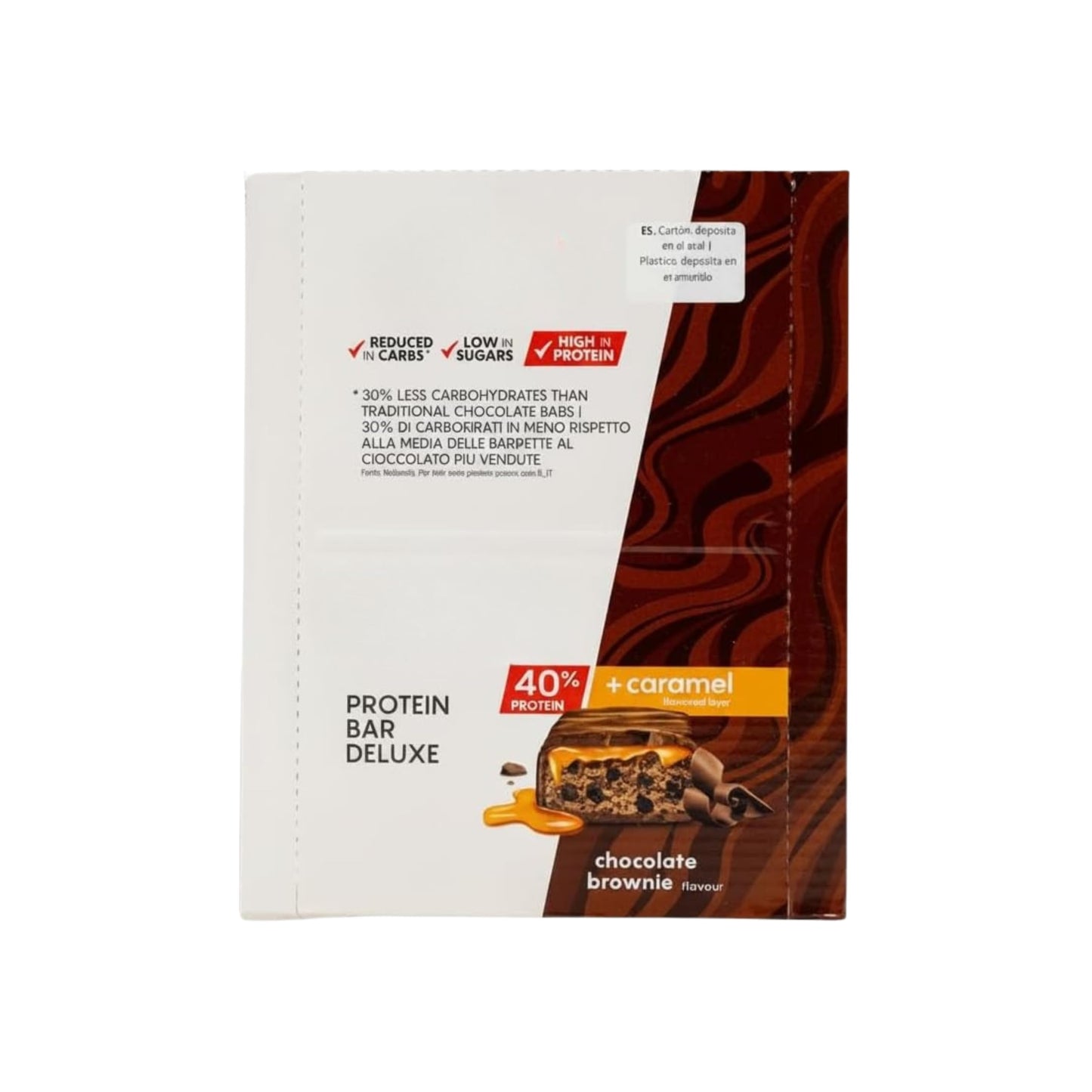 Barras de Proteína Bar Deluxe Chocolate Brownie y Caramelo - 1 Pack de 12 uds 0g | Barrita Proteica con 20g de Proteína y Baja en Azúcar | Snack Saludable para Deportistas - NEXU