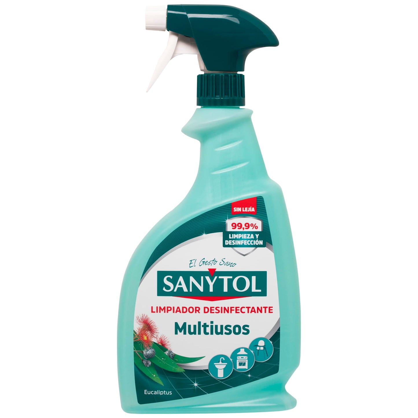 Sanytol - Limpiador Desinfectante Multiusos, Elimina Bacterias, Hongos y Virus Sin Lejía, Perfume Eucaliptus - 750 ML