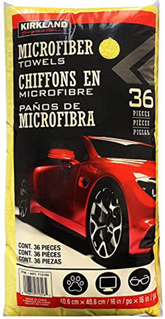 KIRKLAND Signature 713160 Toallas de Microfibra Ultra afelpadas, Paquete de 36, Amarillo, 16 Pulgadas de Alto x 16 Pulgadas de Ancho