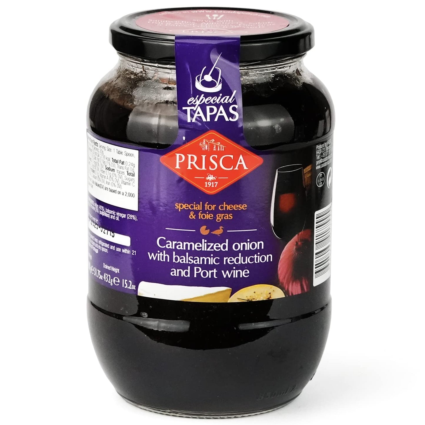Caramelizada cebolla con vinagre balsámico y vino de Oporto – 900 gr Salsa de Cebolla Caramelizada en Reducción de Balsámico y Vino Oporto - 900 Gramos