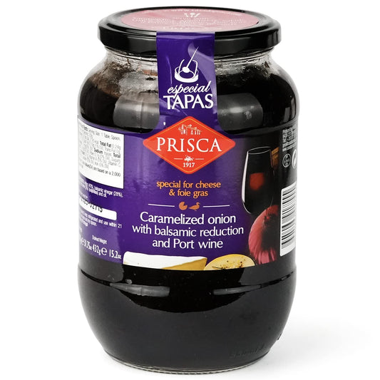 Caramelizada cebolla con vinagre balsámico y vino de Oporto – 900 gr Salsa de Cebolla Caramelizada en Reducción de Balsámico y Vino Oporto - 900 Gramos
