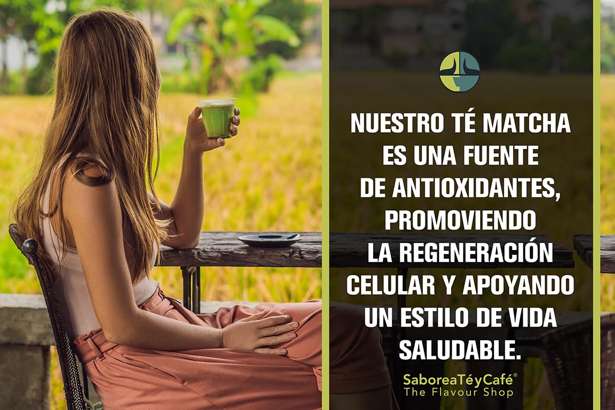 SABOREATE Y CAFE The Flavour Shop Matcha Té Verde Japonés Usucha Premium - Región Uji - Polvo Fino para Ceremonia - Caja Regalo 200 g