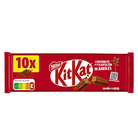 KitKat Galleta recubierta de chocolate con leche (67,2%) - Paquete de 10 x 41.50 gr - Total: 415 gr