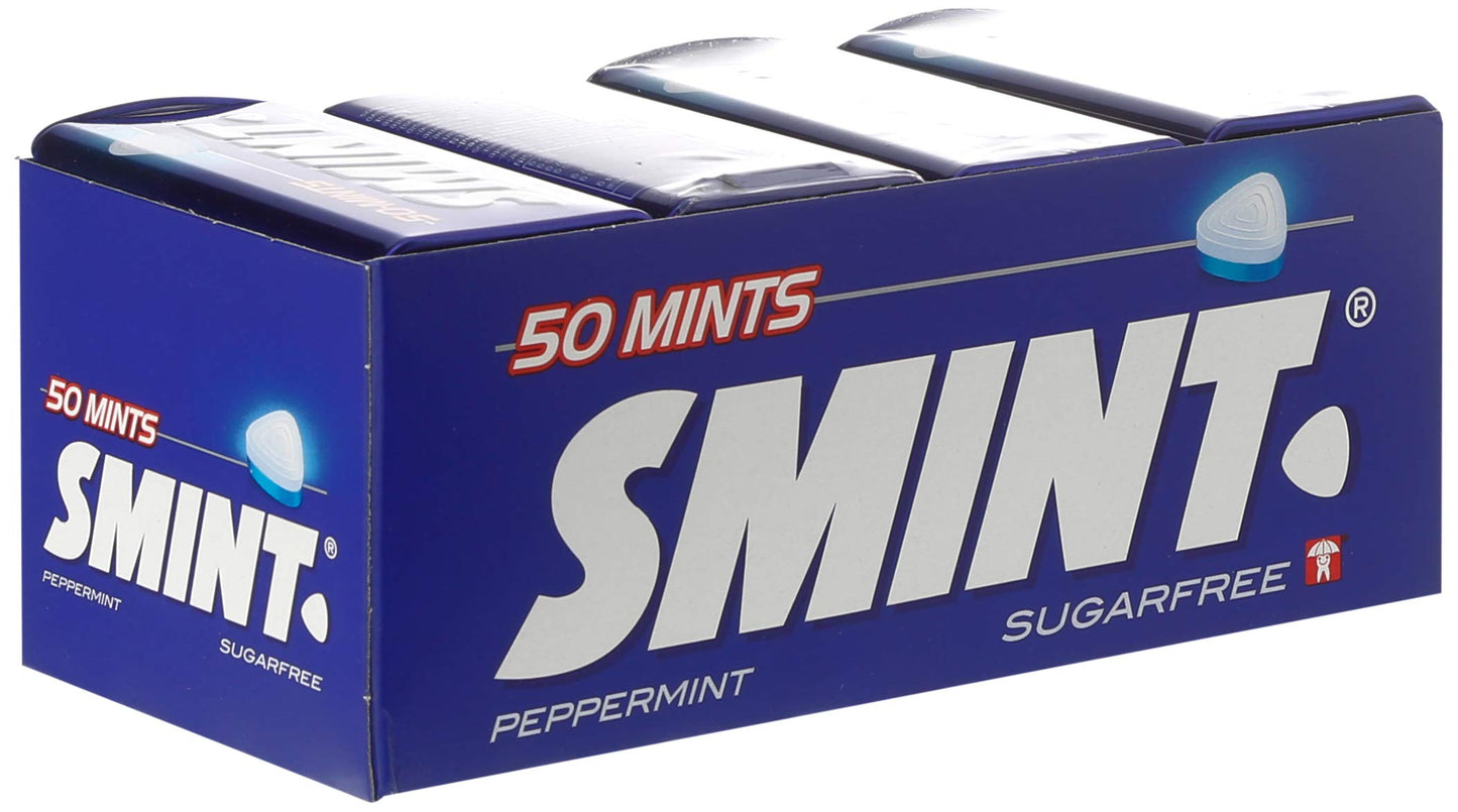 Smint Tin Menta, Caramelo Comprimido Sin Azúcar - 12 unidades de 35 gr. (Total 420 gr.)