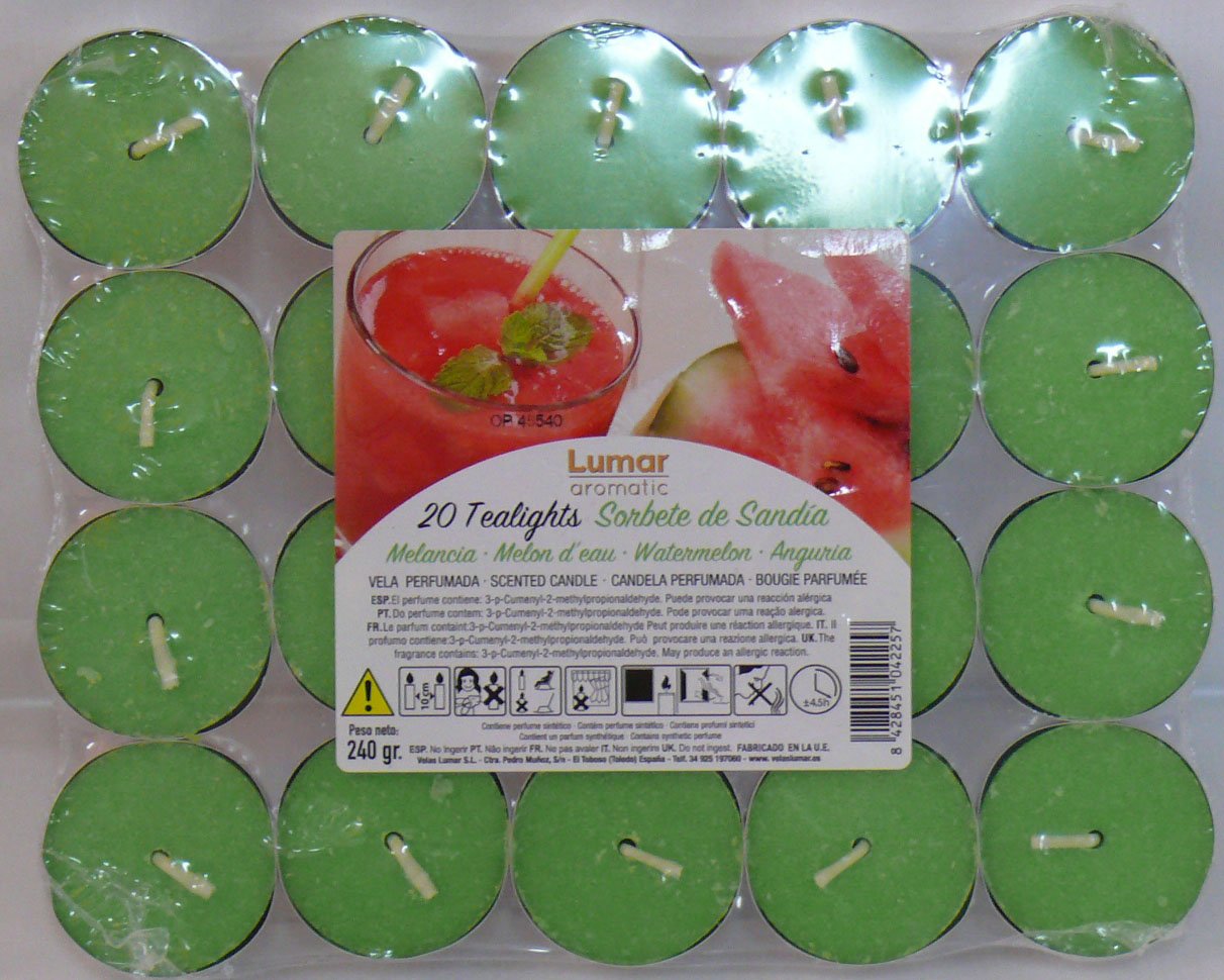 Andrea Collection Velas Sorbete de Sandía 3 Pack DE 20. 60 Velas aromáticas