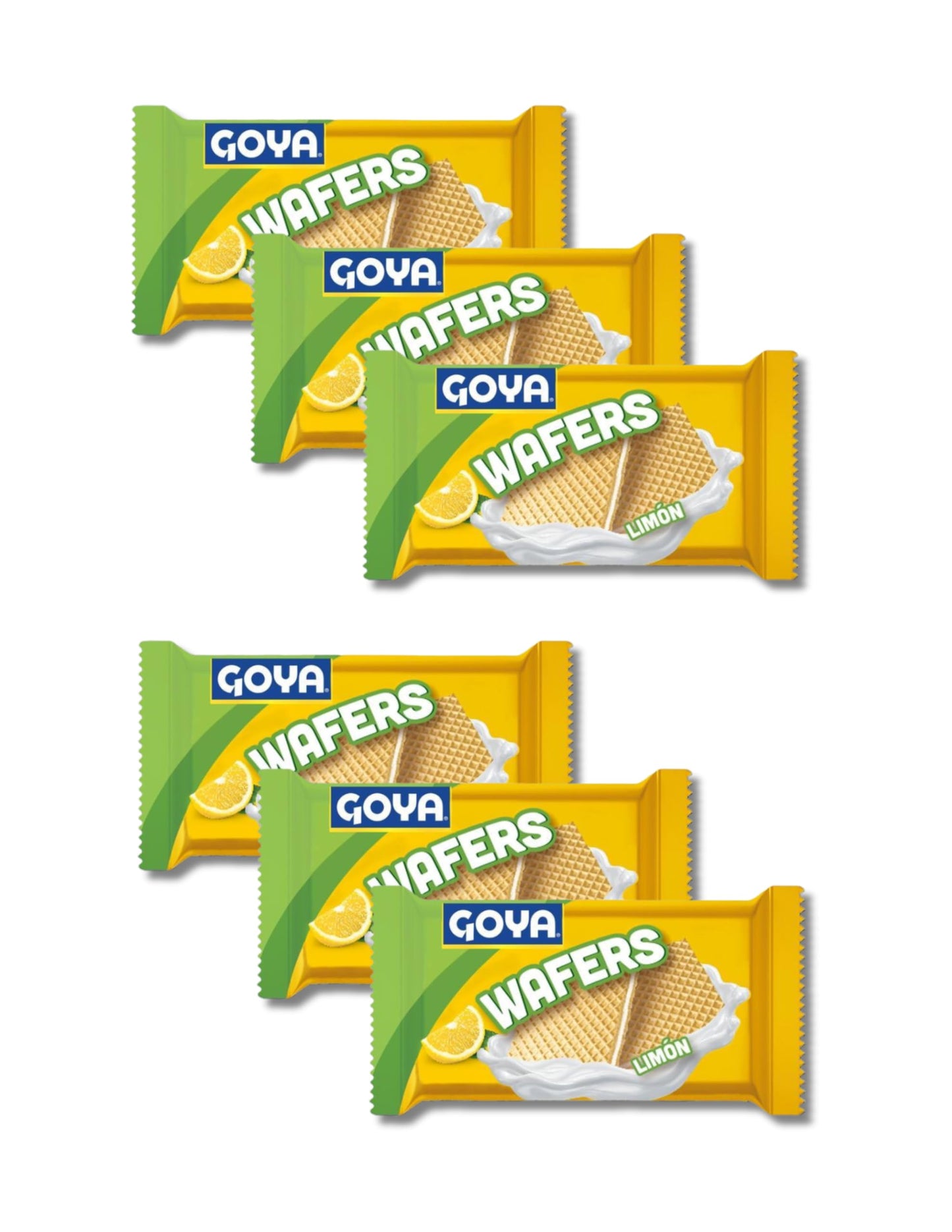 Wafers Sabor Limón - Pack de 6 Unidades de 95G - Galletas de Oblea Crujientes con Crema de Limón - Snack Familiar Ideal para Meriendas y Oficina - Goya - NEXU