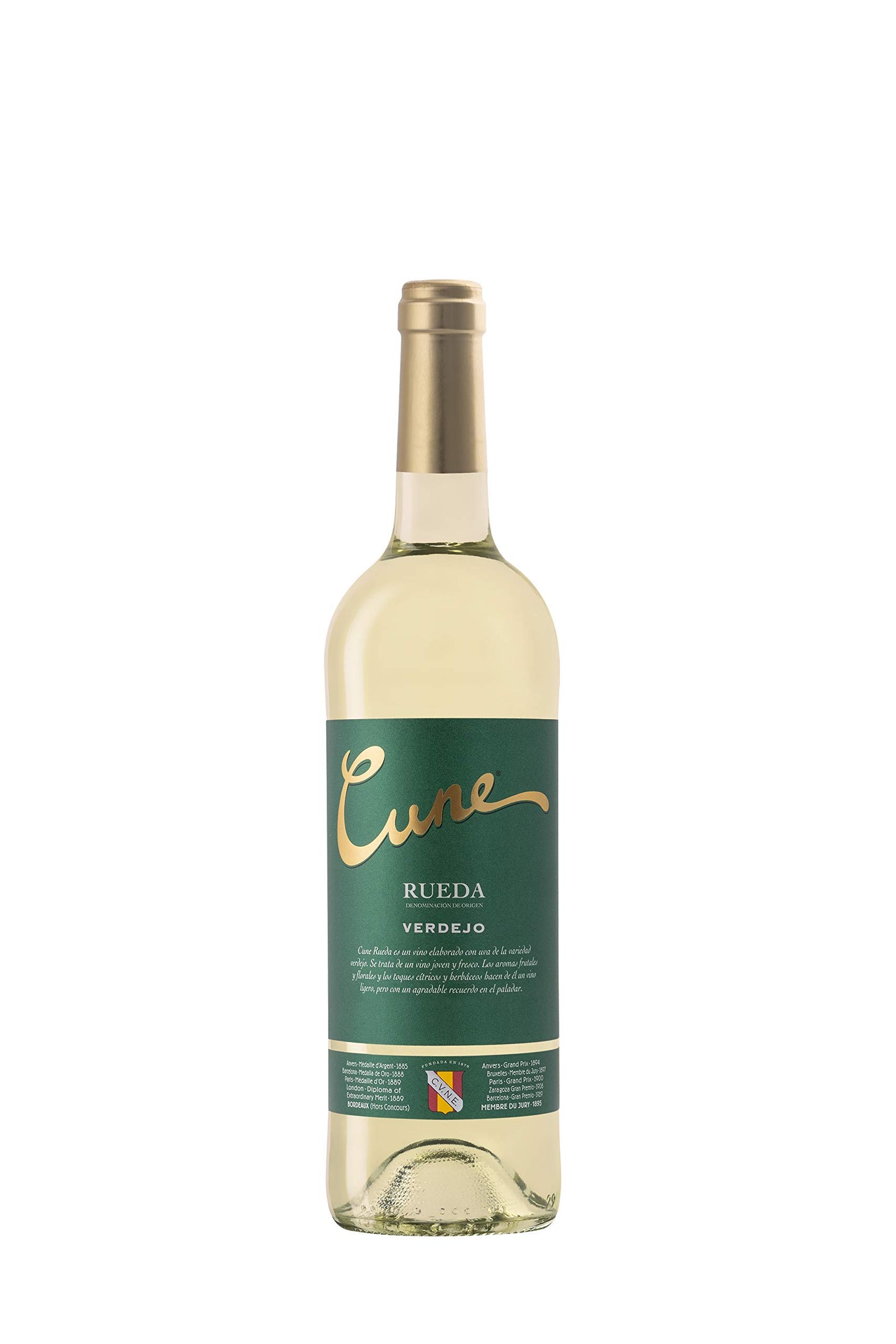 Cune Rueda - Vino Blanco - 750 ml - Pack de 6 Botellas - 4500 ml