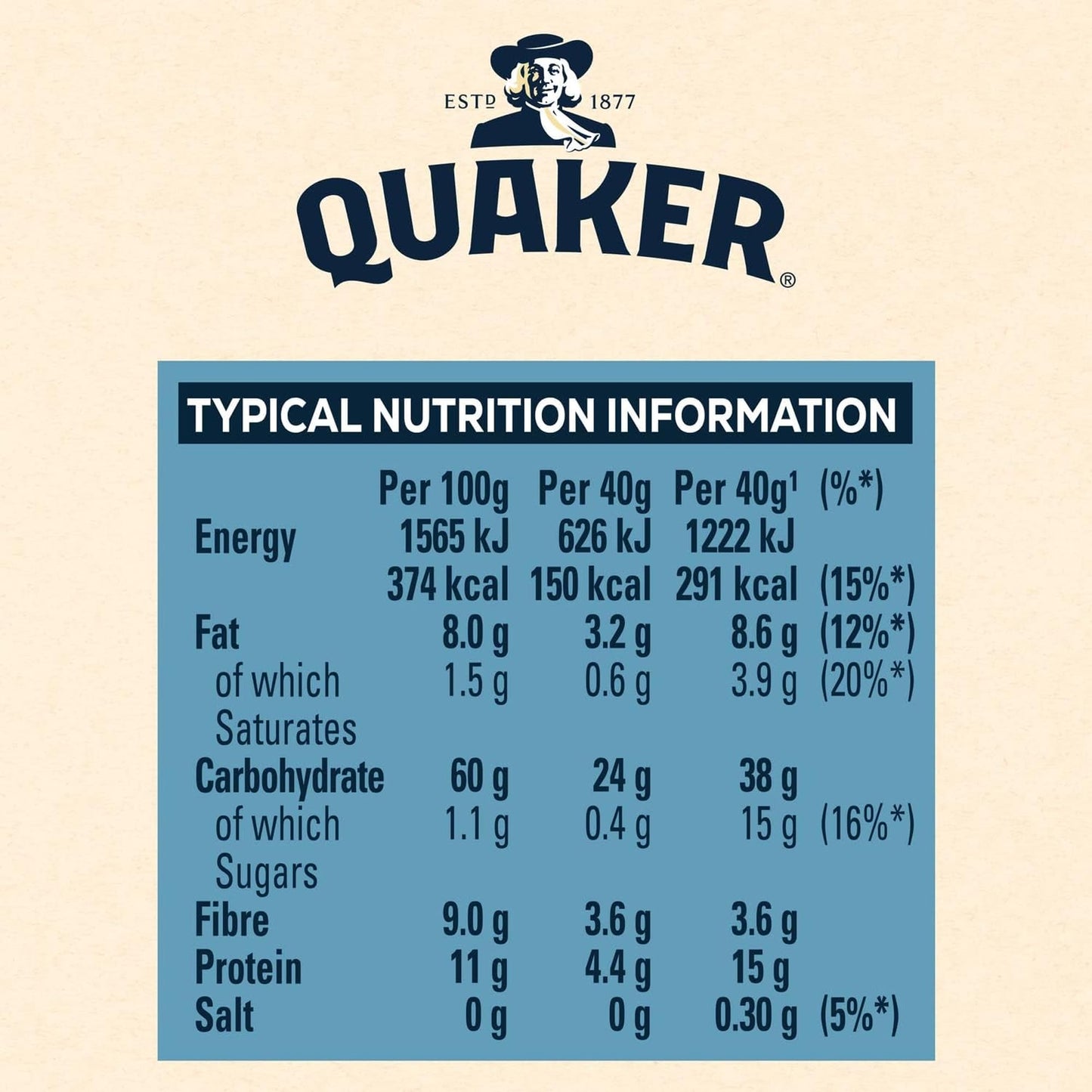 Quaker Avena Rolled Oats 1,5 kg | Copos de Avena 100% integral 1,5 kg