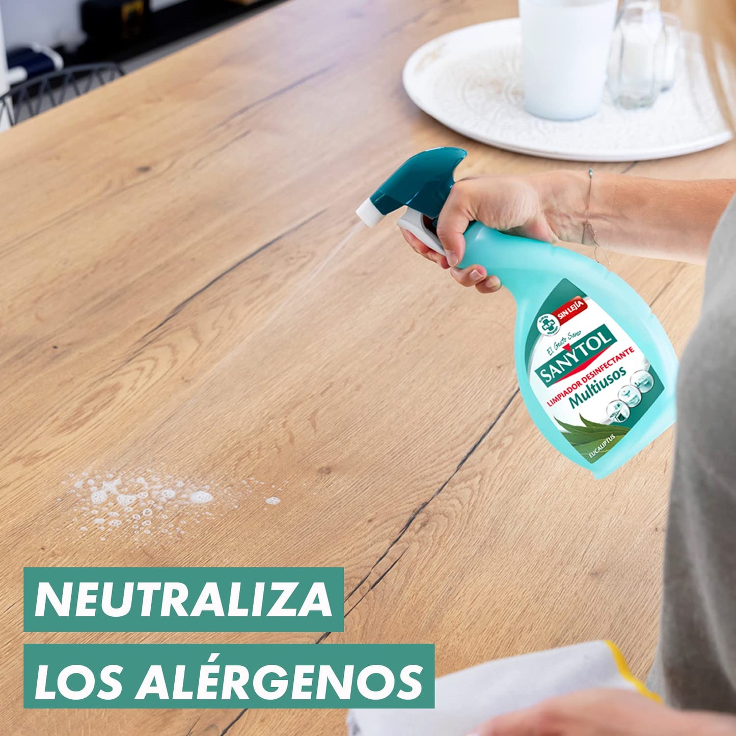 Sanytol - Limpiador Desinfectante Multiusos, Elimina Bacterias, Hongos y Virus Sin Lejía, Perfume Eucaliptus - 750 ML