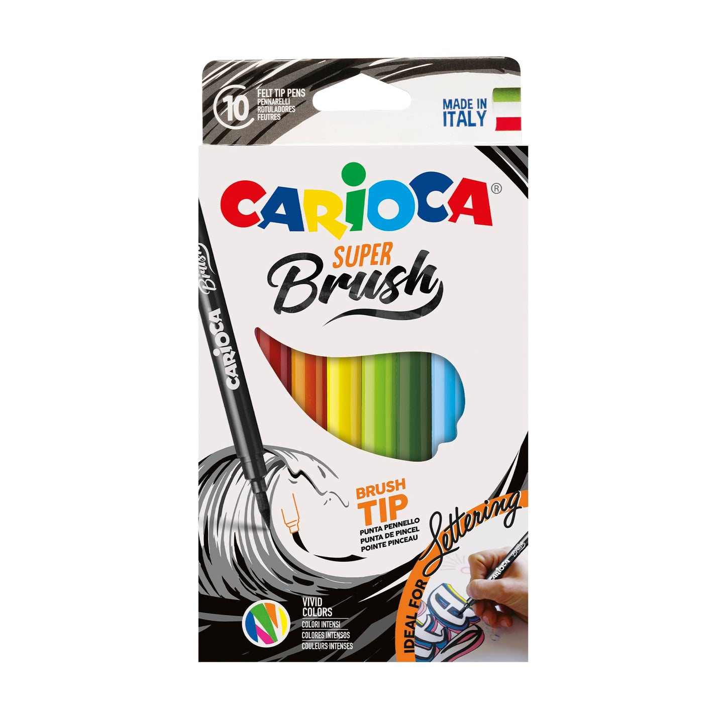 Carioca Rotuladores Super Brush, 10 Uds, Multicolor