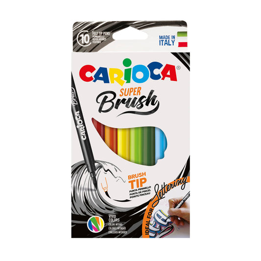 Carioca Rotuladores Super Brush, 10 Uds, Multicolor