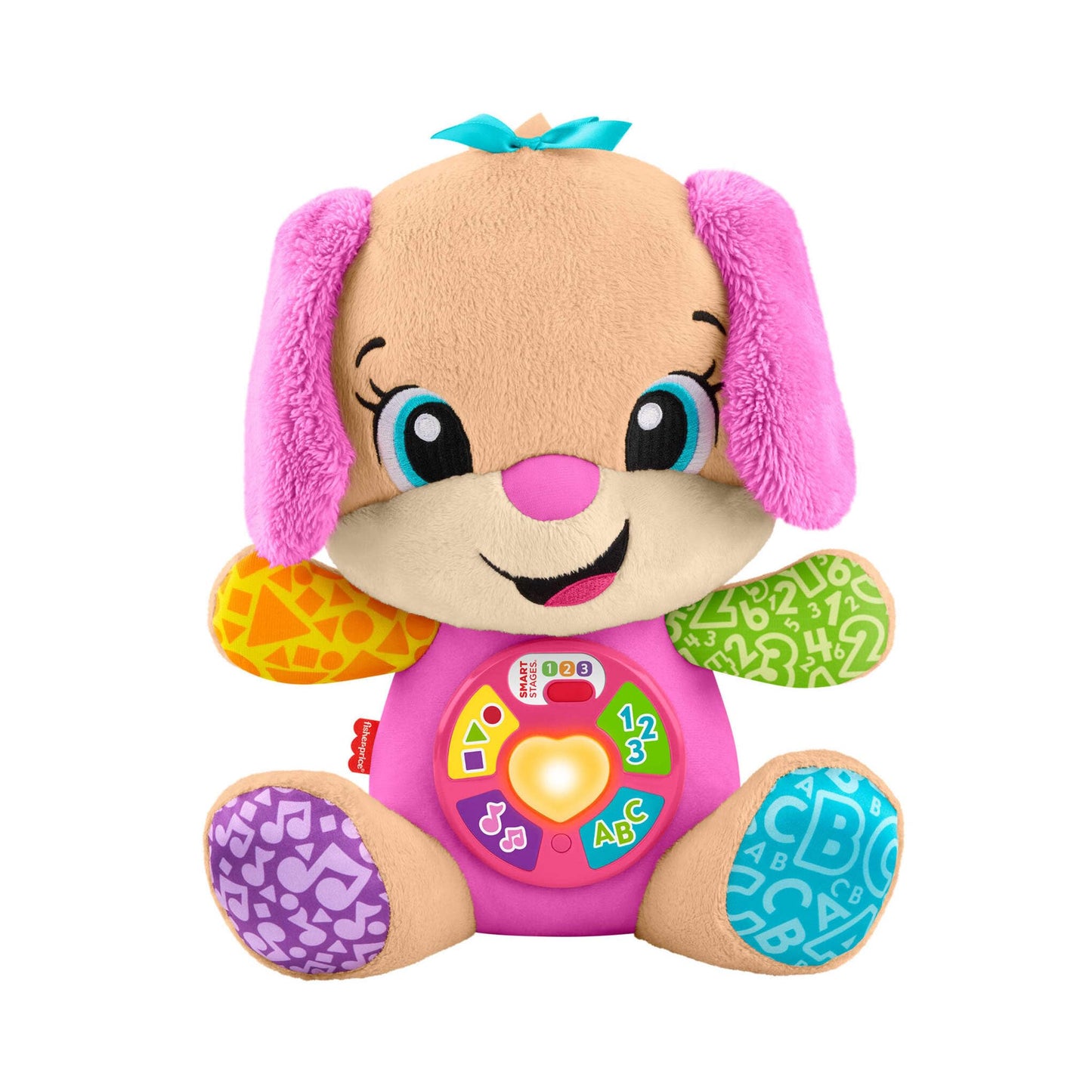 Fisher-Price Laugh & Learn Perrita con Smart Stages Peluche musical de aprendizaje con Smart Stages , versión multilingüe: Italiano, Español, Portugués, Inglés,