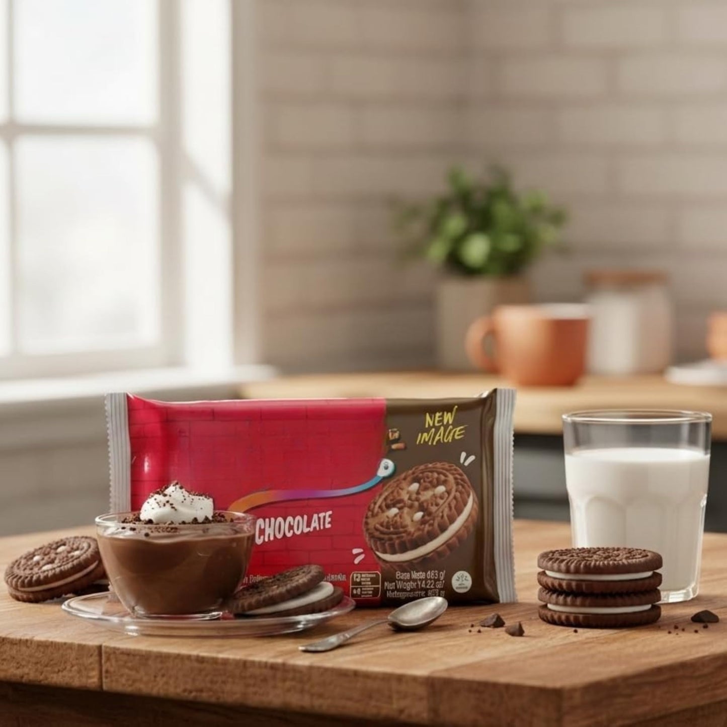 Galletas de Chocolate Rellenas de Crema de Vainilla - 1 Pack de 12 paquetes Individuales (403g) - Galletas Tipo Sándwich Crujientes Sin Colesterol ni Grasas Trans - NEXU