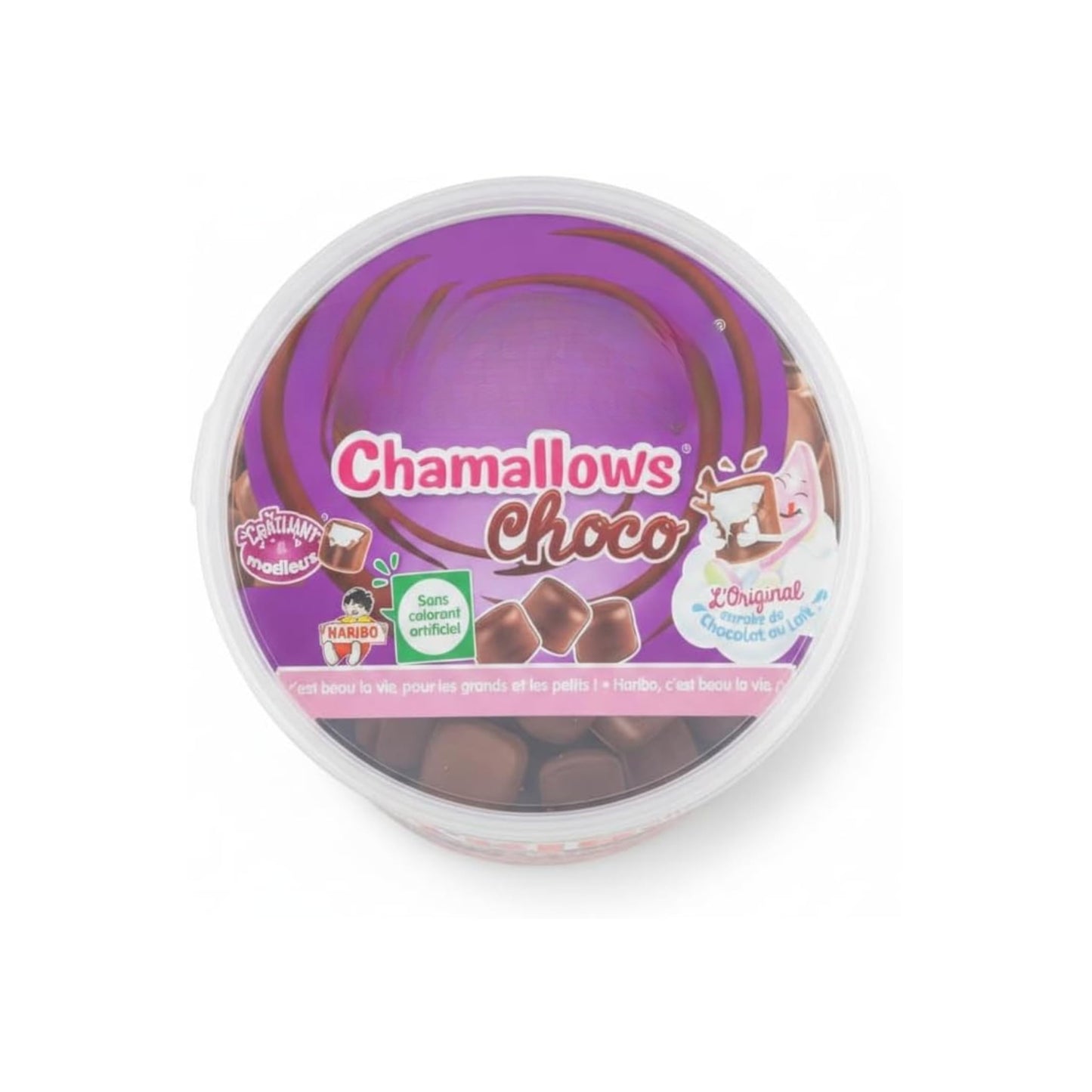 Chamallows Choco - Marshmallows Tiernos con Cobertura de Chocolate con Leche (46%) - Formato Maxi Partage en Tarrina de 650g - Ideal para Fiestas y Eventos - NEXU