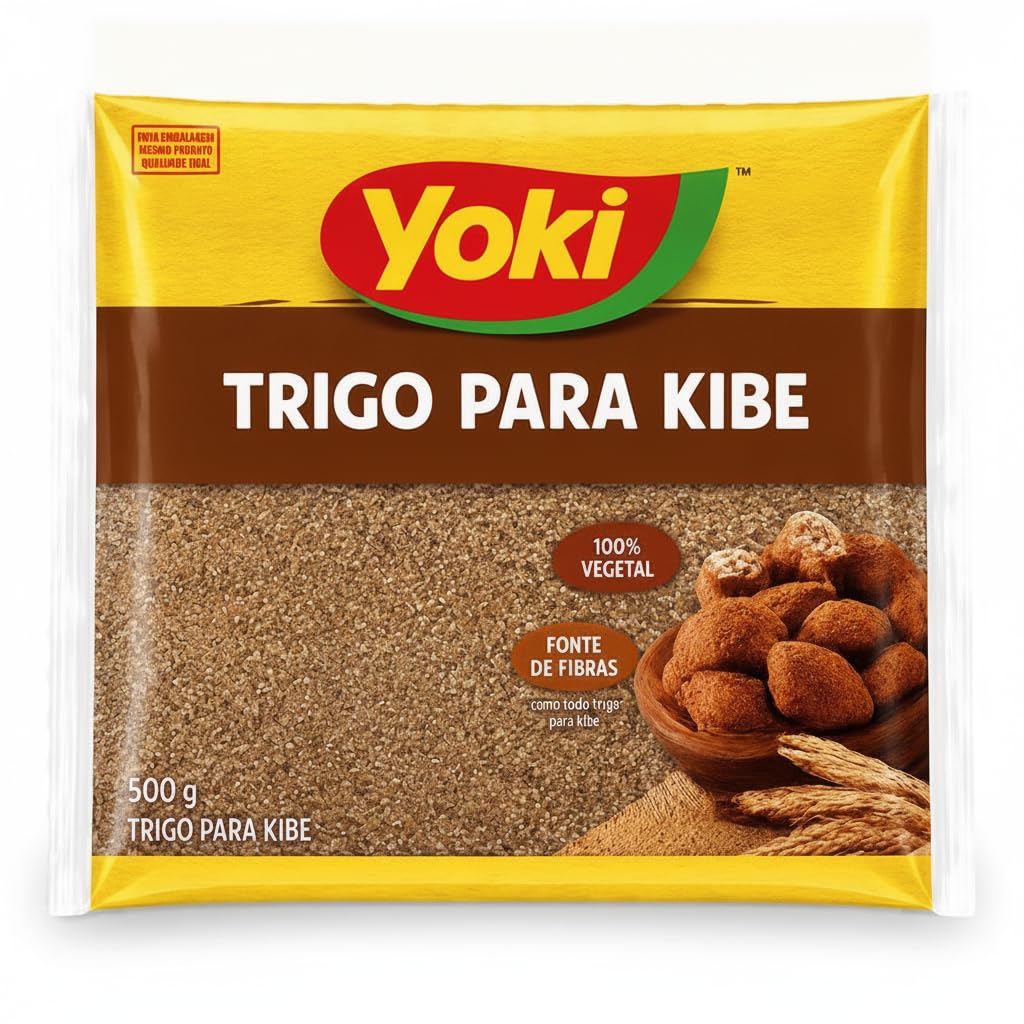 Trigo para Kibe - Sémola de Trigo para Quibe Tradicional, 500g - Trigo Integral Triturado Fuente de Fibra - Ideal para Quibe al Horno, Frito o Crudo - NEXU