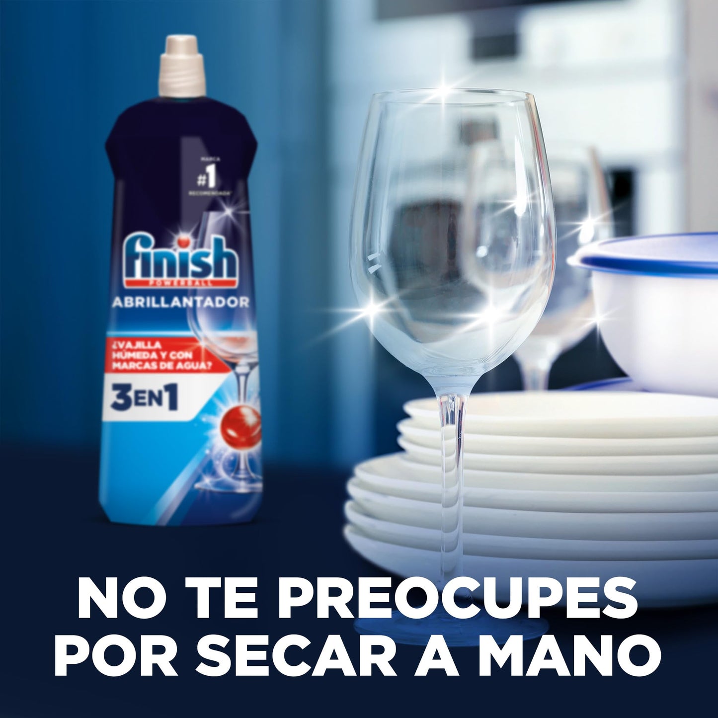 Finish Gel Abrillantador Lavavajillas, vajilla seca, brillante y sin marcas - 200 lavados, El embalaje puede variar