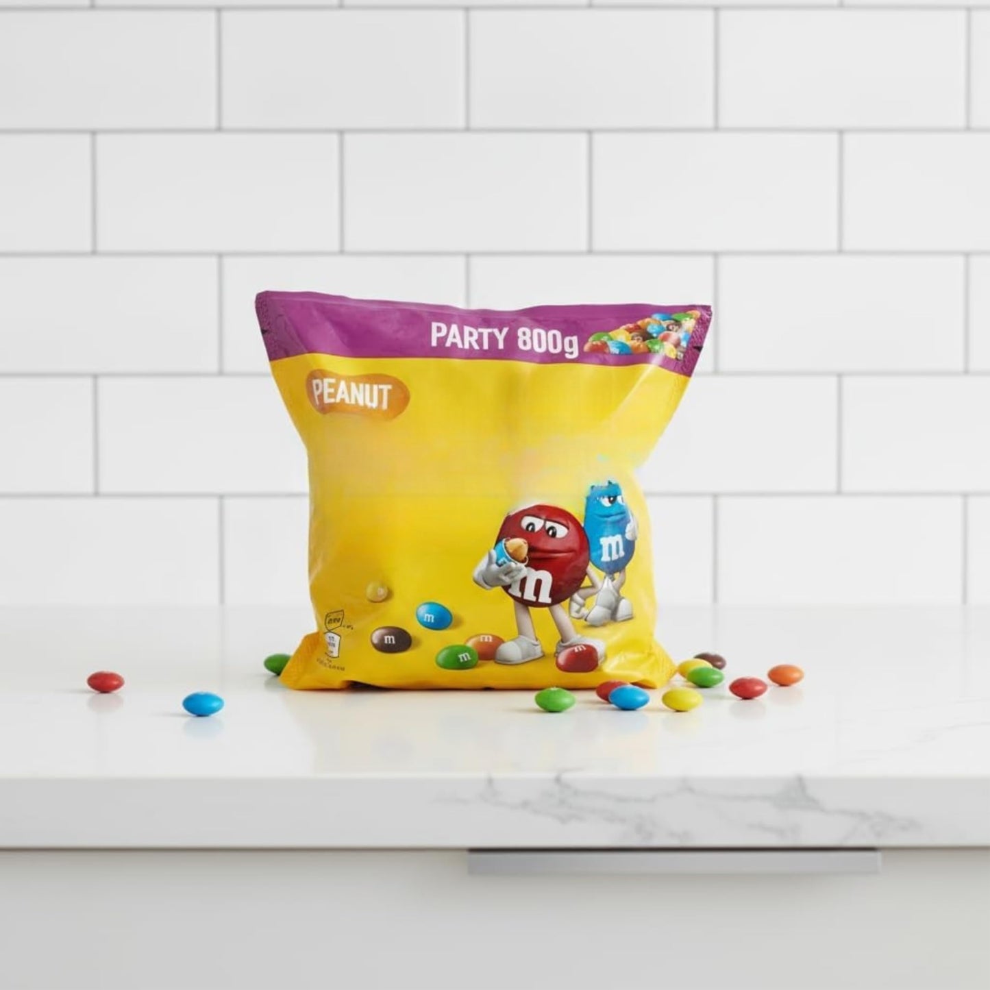 Peanut Party Bag 800g - Grageas de Cacahuete con Chocolate con Leche y Capa de Caramelo Crujiente - Formato Ahorro - Ideal para Fiestas, Eventos y Compartir en Familia - NEXU