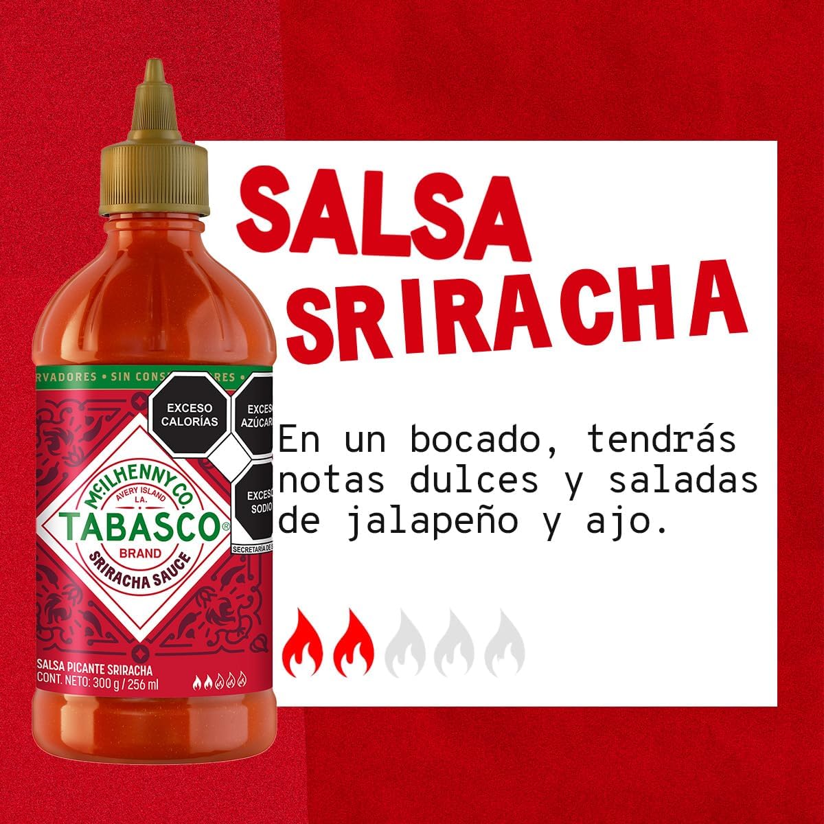 Tabasco Salsa Sriracha sabor suave 256 ml