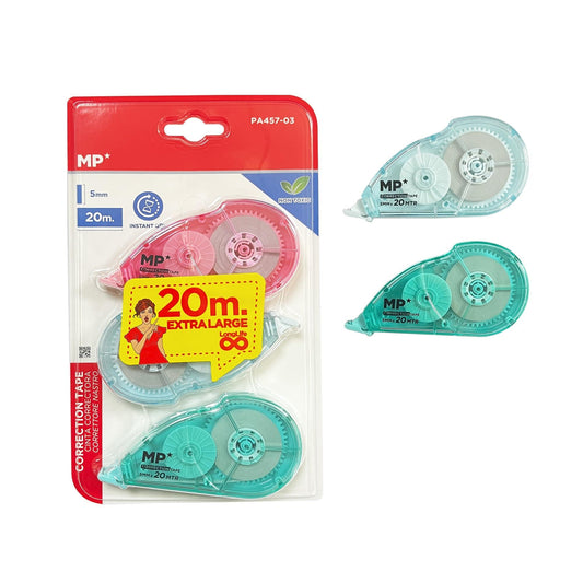 MP Tipex Cinta Correctora 20m x 5mm Blister de 3 Unidades