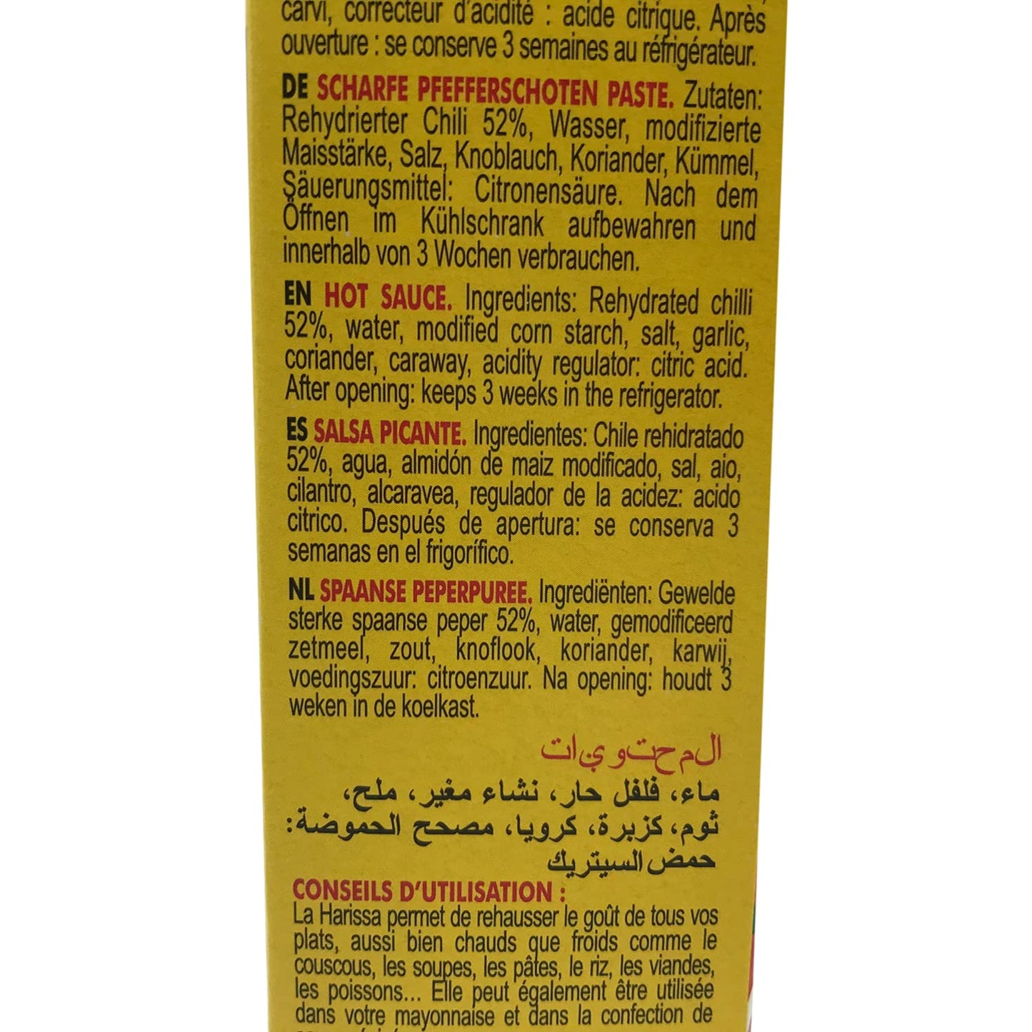 DEA - Salsa Harissa, Picante De Chili, Sabor Muy Picante, Condimento Para Comidas Y Salsas, 120 g