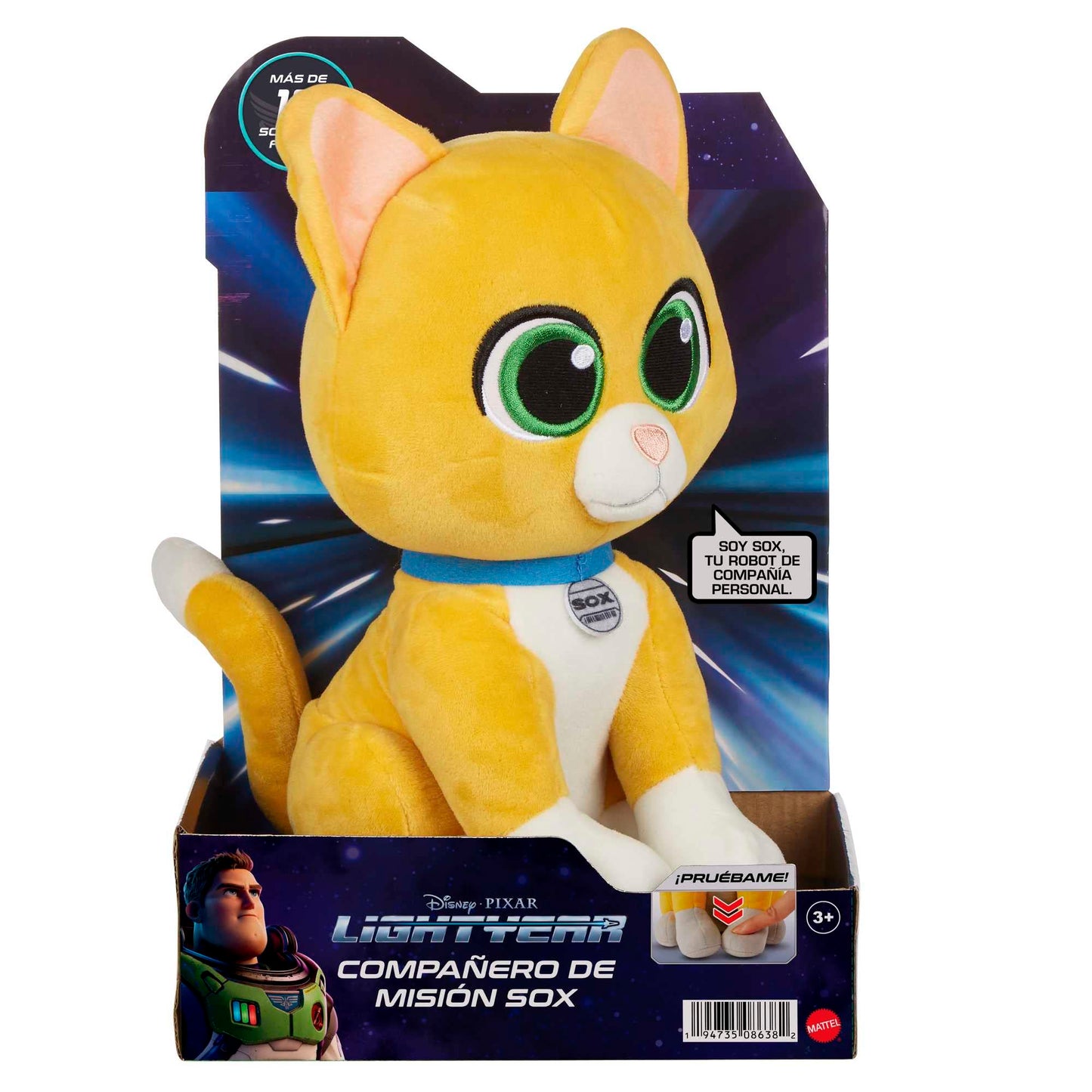 Disney Pixar Lightyear Peluche interactivo Sox de Juguete,