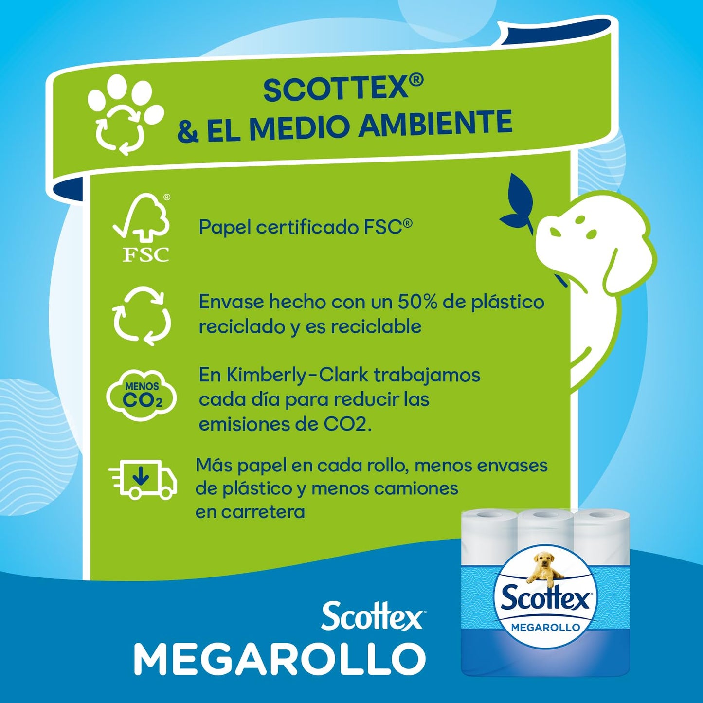 Scottex Megarollo Papel Higiénico Seco 12 rollos (24 rollos de un rollo original)