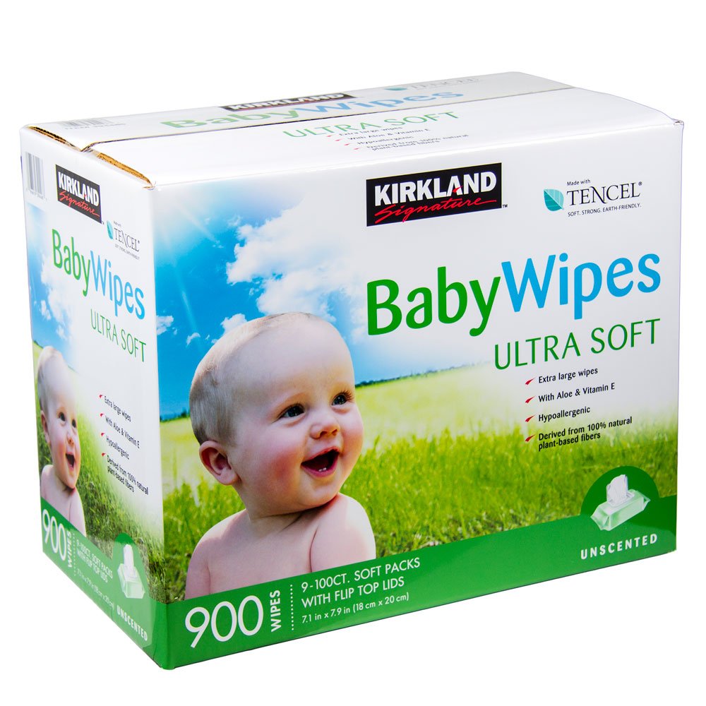 Kirkland Signature, 900 toallitas de bebé sin fragancia, ultra suaves y con fórmula mejorada