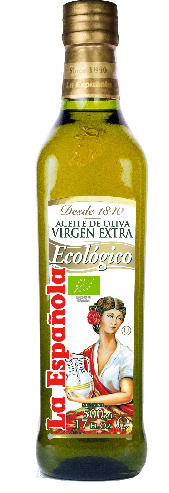La Española - Aceite De Oliva Virgen Extra Ecológico. Producto Bio. Botella Cristal 1LT