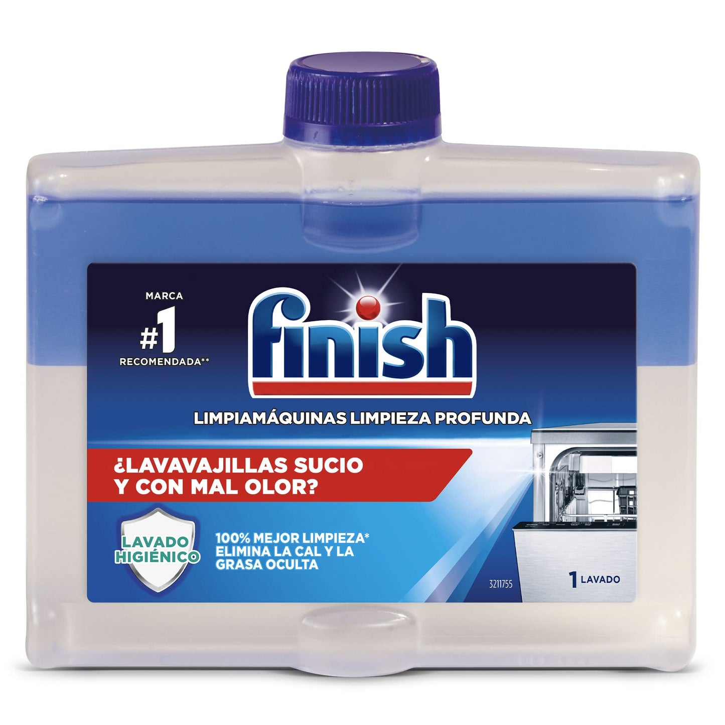 Finish Limpiamáquinas - Limpieza higiénica para el lavavajillas contra el mal olor, la cal y la grasa - 250ml