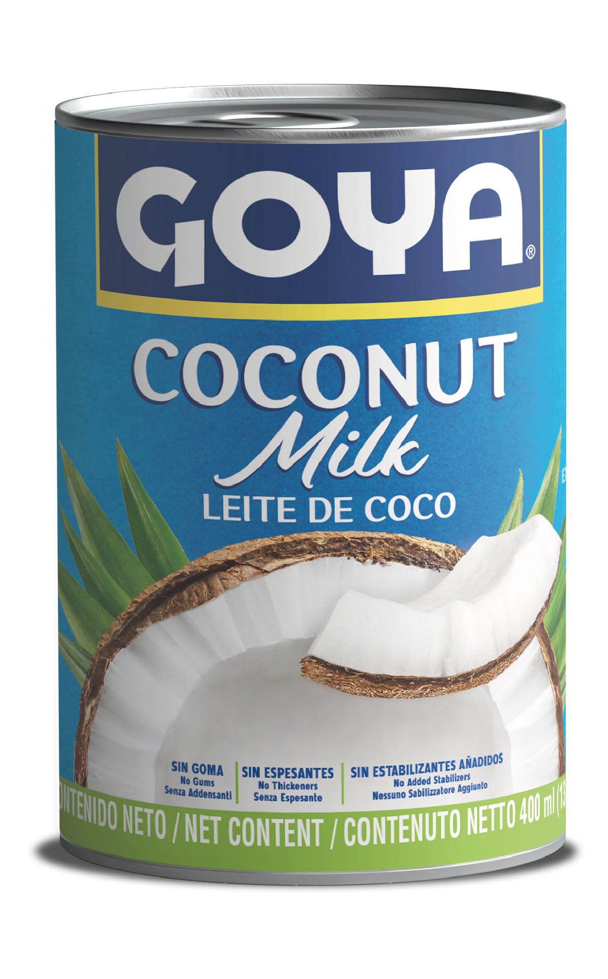 Goya Leche de Coco para Cocinar 400ml, Leche de Coco Sin Azucar Añadida y Sin Aditivos, Ideal para Cocina y Coctelería