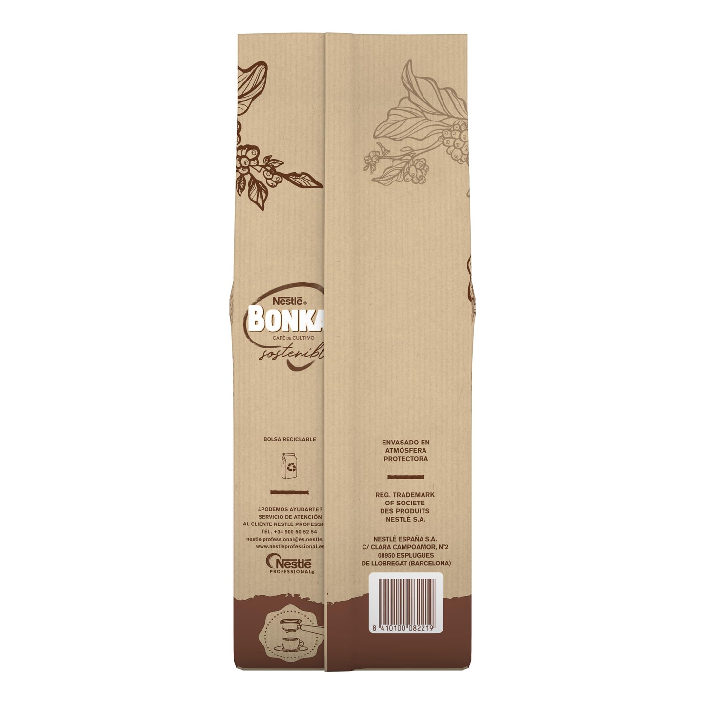 Bonka cafe en grano tostado natural para hostelería, Ideal para maquina de cafe Espresso - 1 paquete x 1 kg