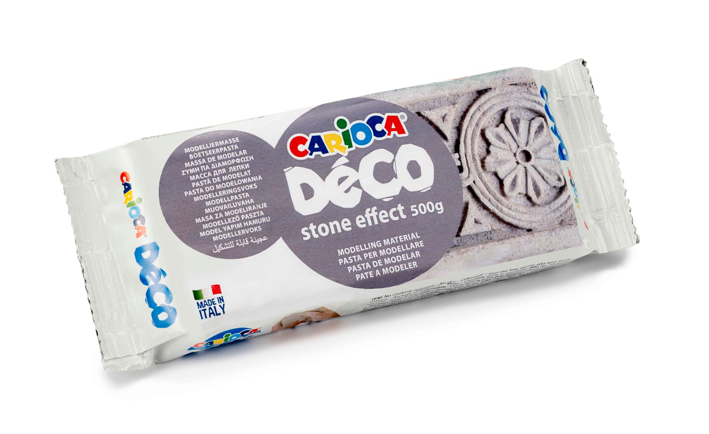 Carioca Pasta de modelar Color Piedra 500gr, Fácil de Alisar y aplicable sobre cualquier superficie, Apta para todas las técnicas de modelaje, 500 gr