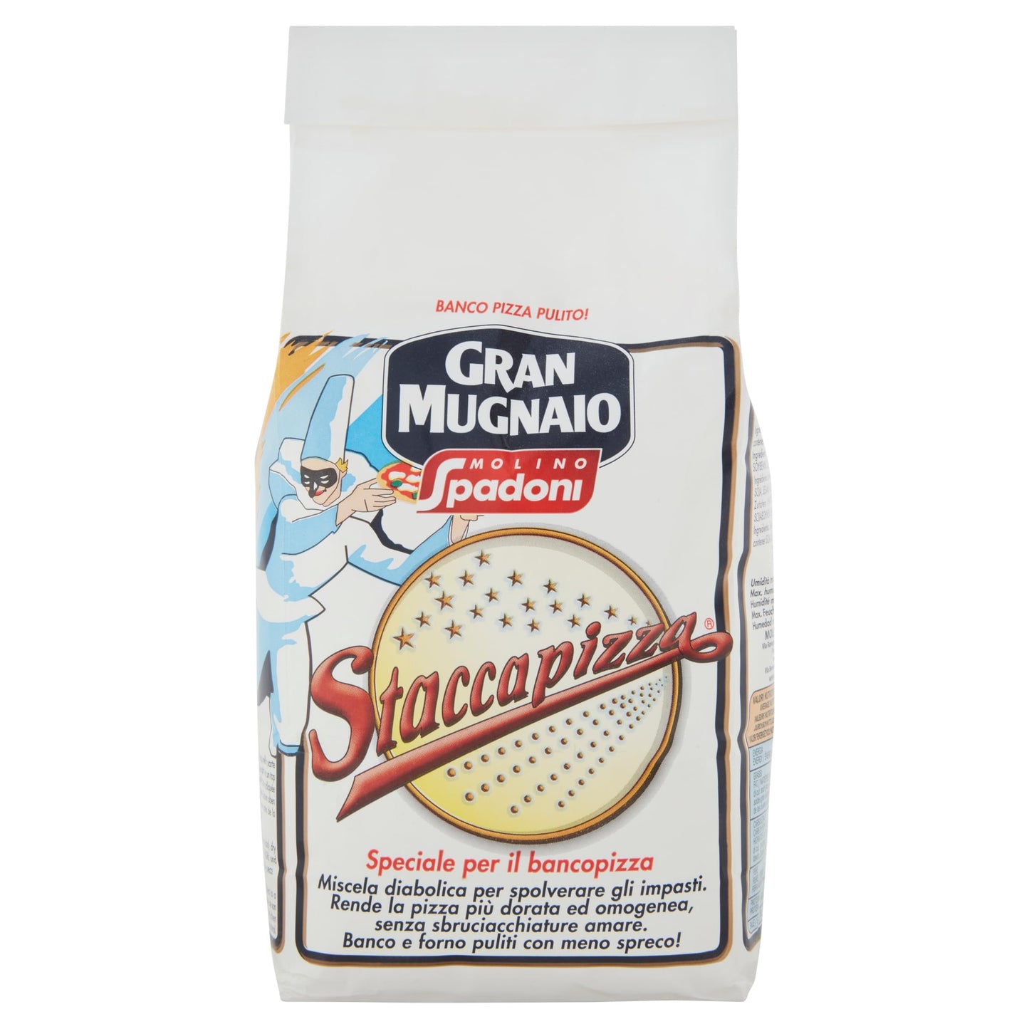 Spadoni - Gran Mugnaio - Staccapizza - Mezcla de Harina de Semolay Harina de Maiz para Pizza - 1 Kg