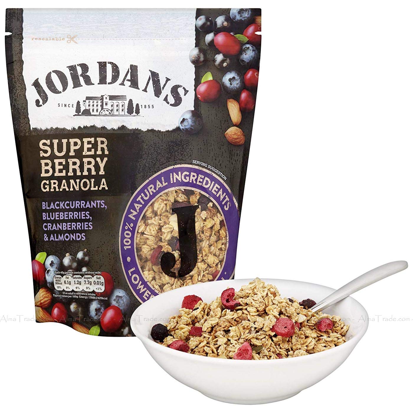 Jordans JORDANS Super Berry Granola Semillas de avena integrales Grosellas negras Arándanos 1,5 kg