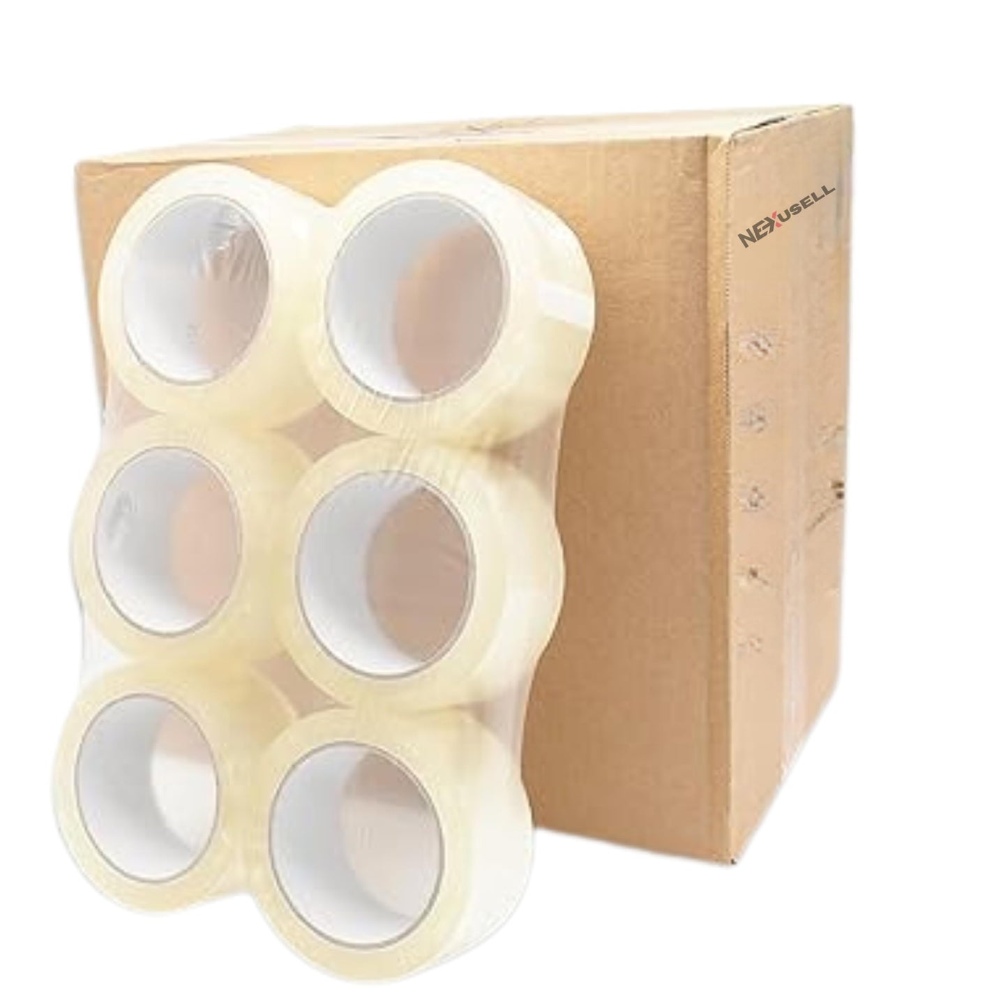 PACK 6 Rollos Cinta Adhesiva Transparente para Embalaje 48mm x 300m + Dispensador | Total 1800m | Alta Resistencia | Ideal para Cajas, Envíos y Mudanzas