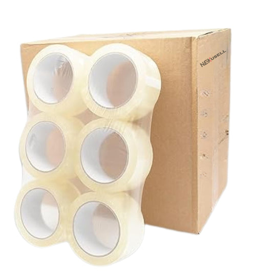 PACK 6 Rollos Cinta Adhesiva Transparente para Embalaje 48mm x 300m + Dispensador | Total 1800m | Alta Resistencia | Ideal para Cajas, Envíos y Mudanzas