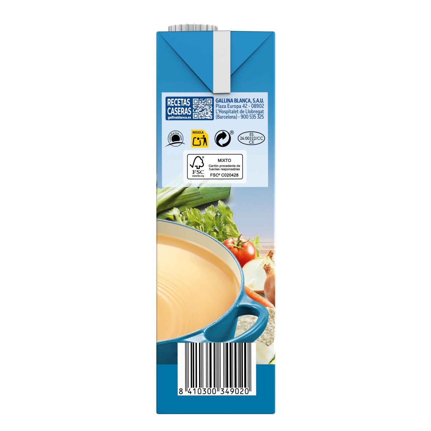 Gallina Blanca Caldo Casero de Pescado, 100% Natural, 1L