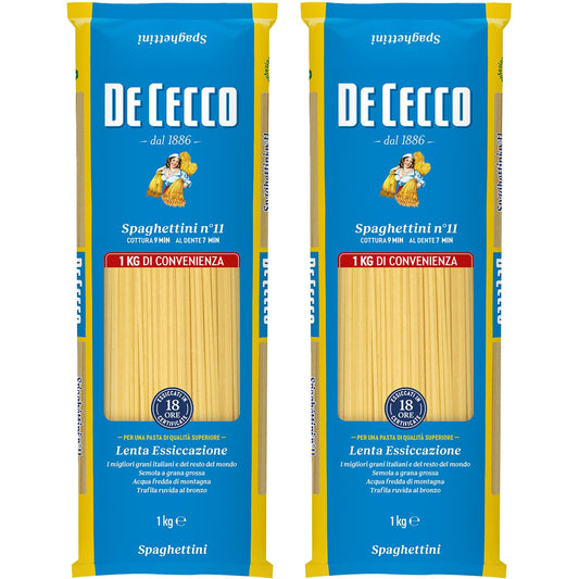 Di Czech No.11 Spaghetini (pasta hervida 9 minutos, 1,6 mm), 1 kg (x2)