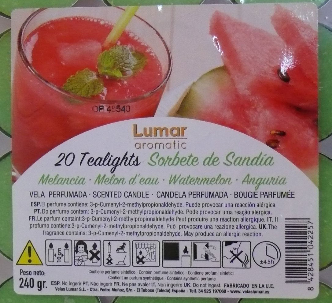 Andrea Collection Velas Sorbete de Sandía 3 Pack DE 20. 60 Velas aromáticas