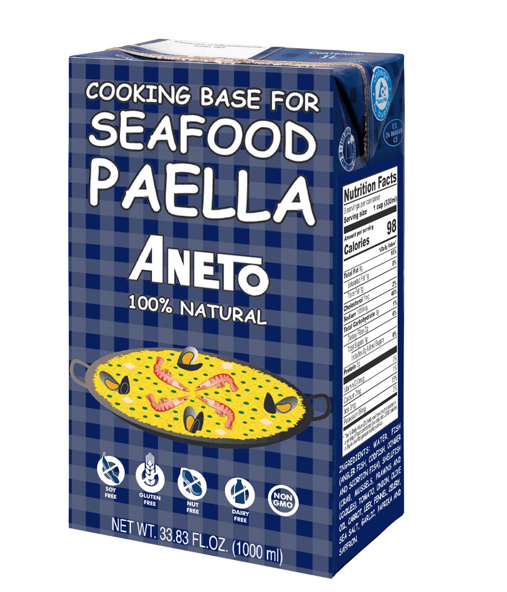 ANETO caldo de pescado y marisco para paella envase 1 lt