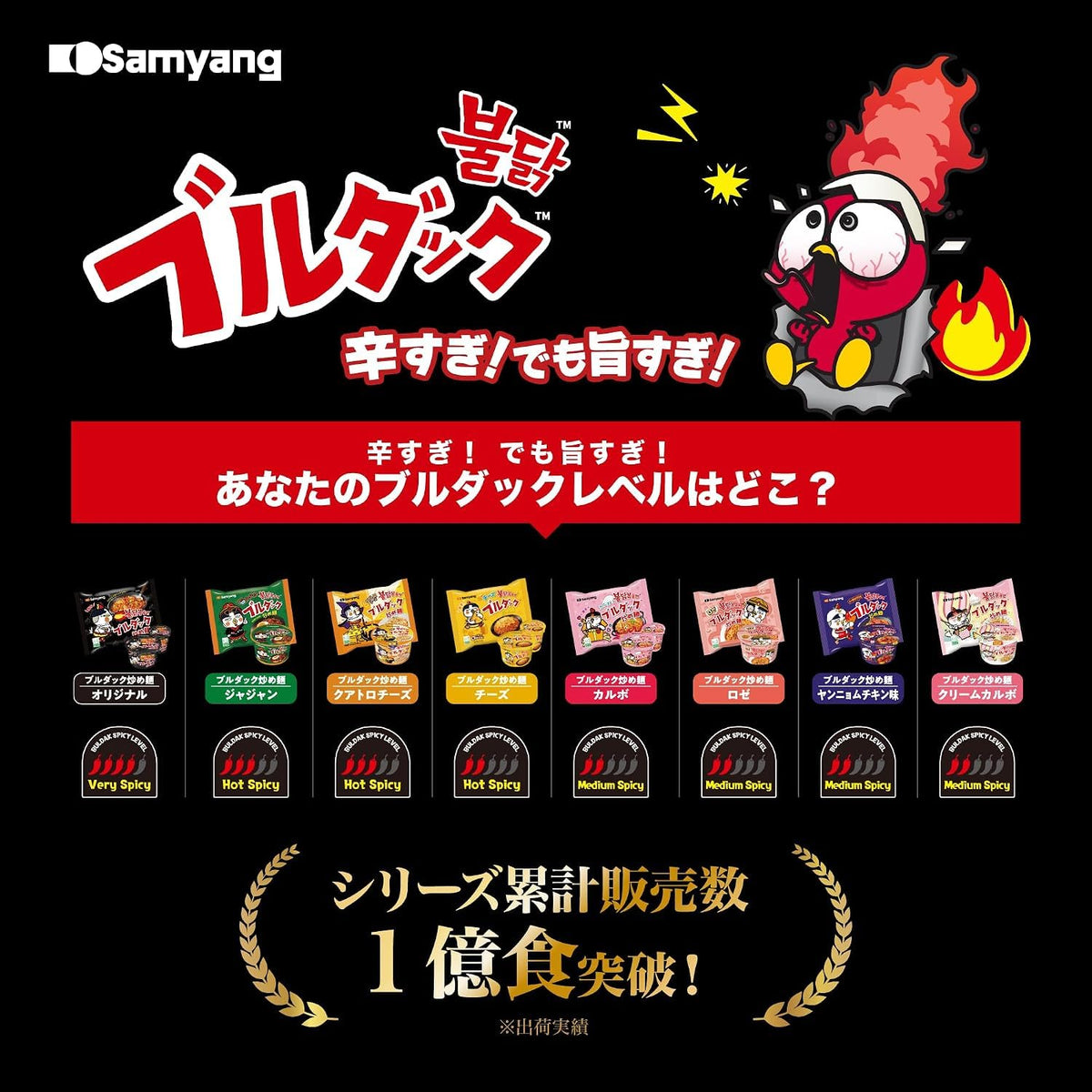 Samyang Spicy Fried Chicken Noodles (Buldalk Bokkeum Myeon) pack of 5