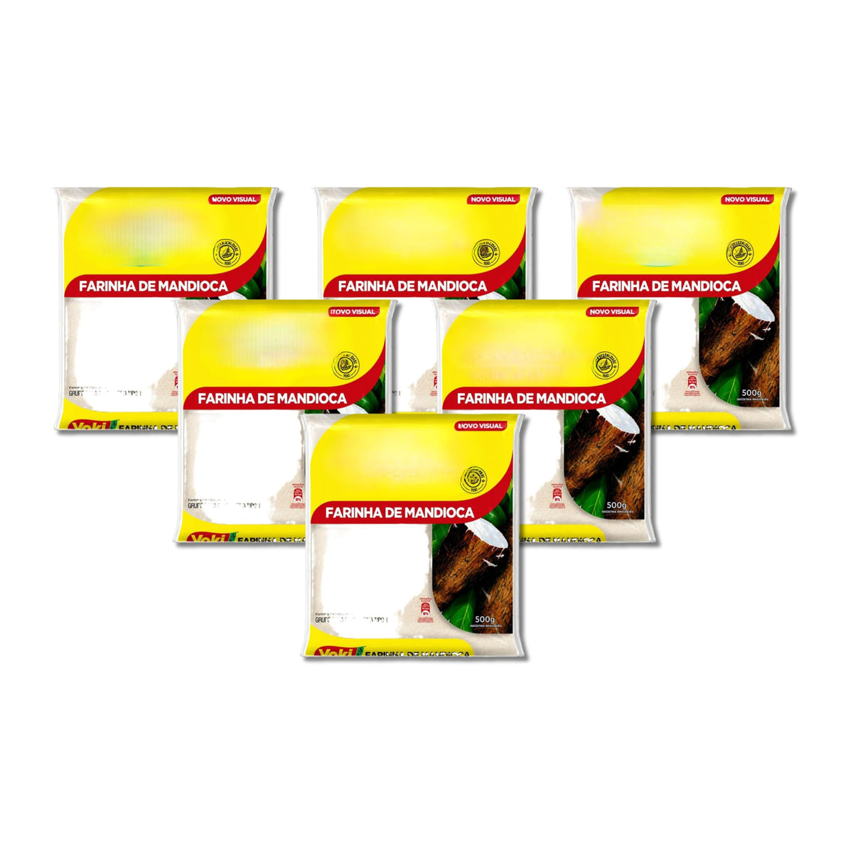Farinha de Mandioca - Harina de Yuca Blanca Natural, Pack de 6 x 500g (3kg Total) - Harina de Mandioca Brasileña Tipo I para Repostería, Salsas y Cocina Saludable - 100% Vegetal